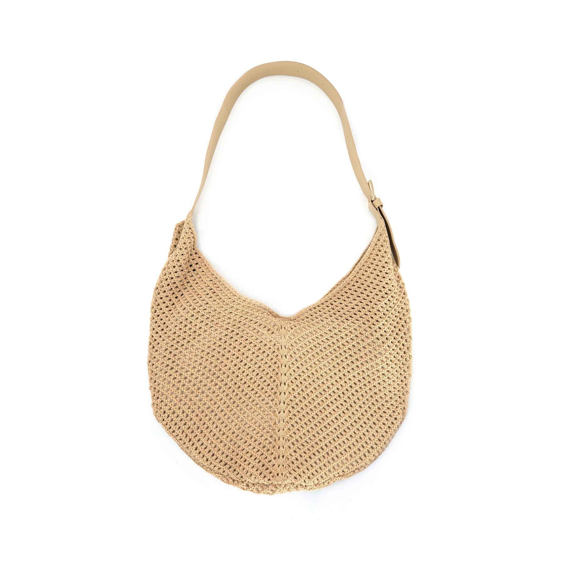 B&C Bags Icaria Tote in Beige with a woven textured design and matching cloth liner insert.