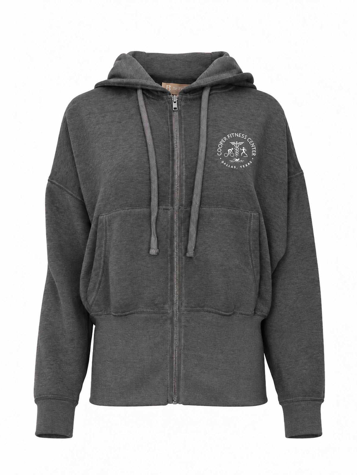 Front view of Be Fit Women's CFC Logo Fleece Hoodie in Black.
