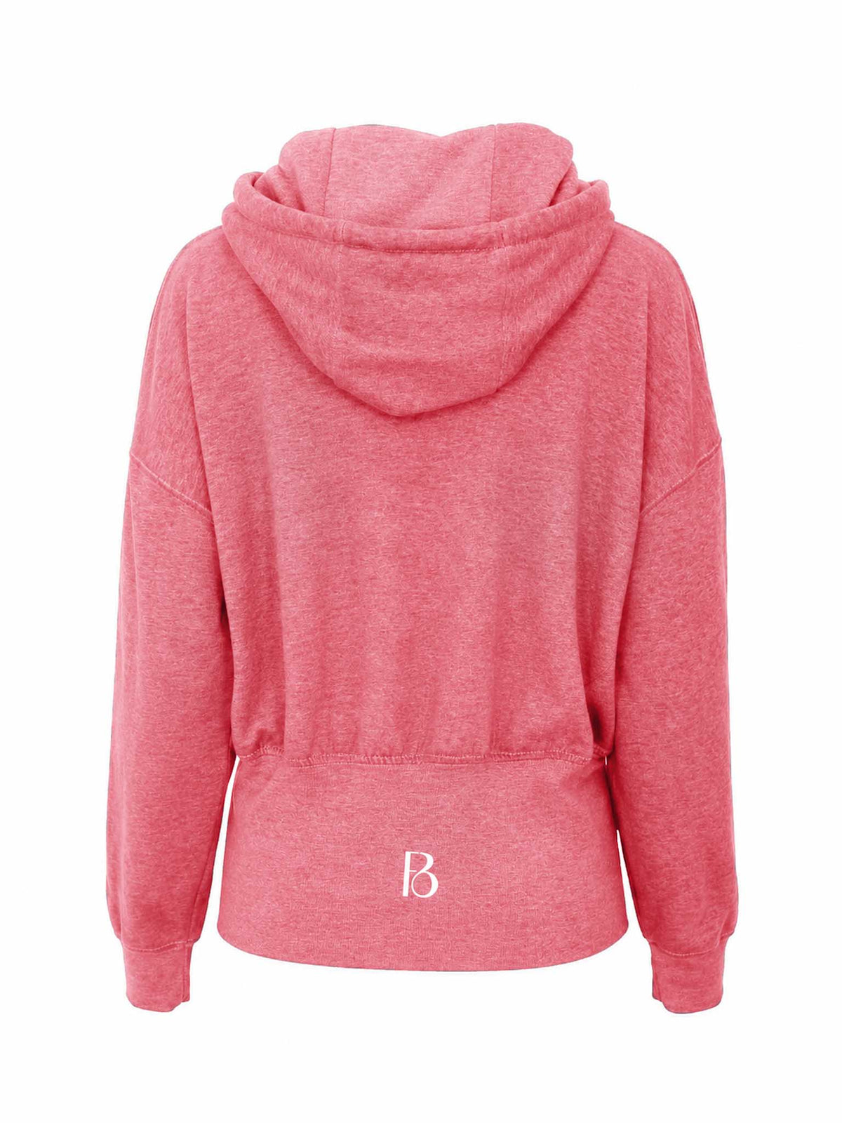Back view of Be Fit Women's CFC Logo Fleece Hoodie in Cherry.