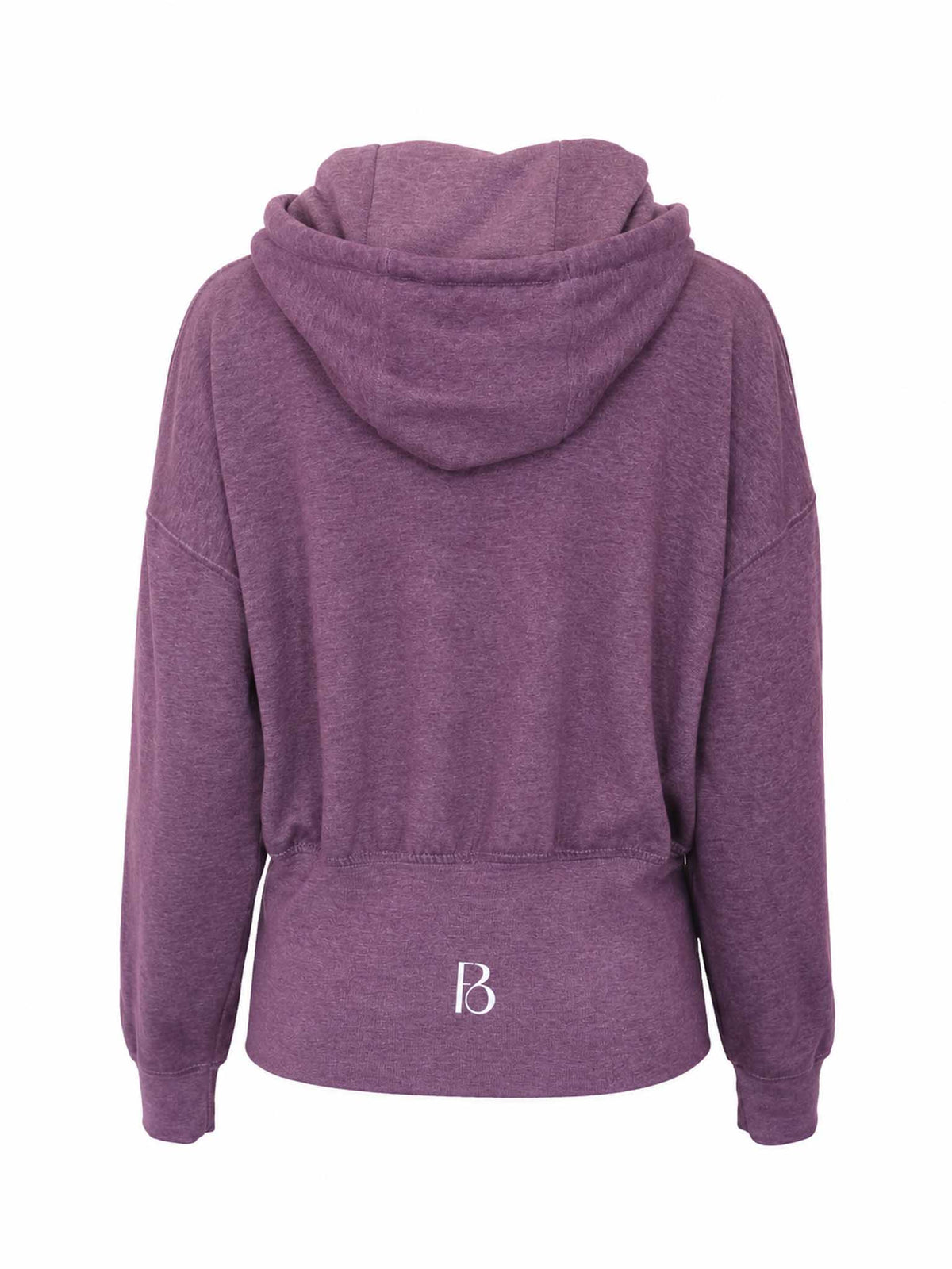 Back view of Be Fit Women's CFC Logo Fleece Hoodie in Purple.