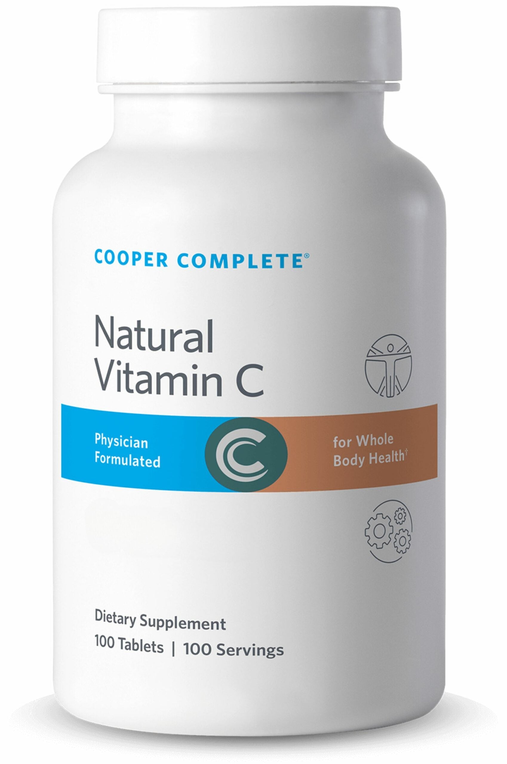 Cooper Complete Natural Vitamin C dietary supplement bottle on a white background