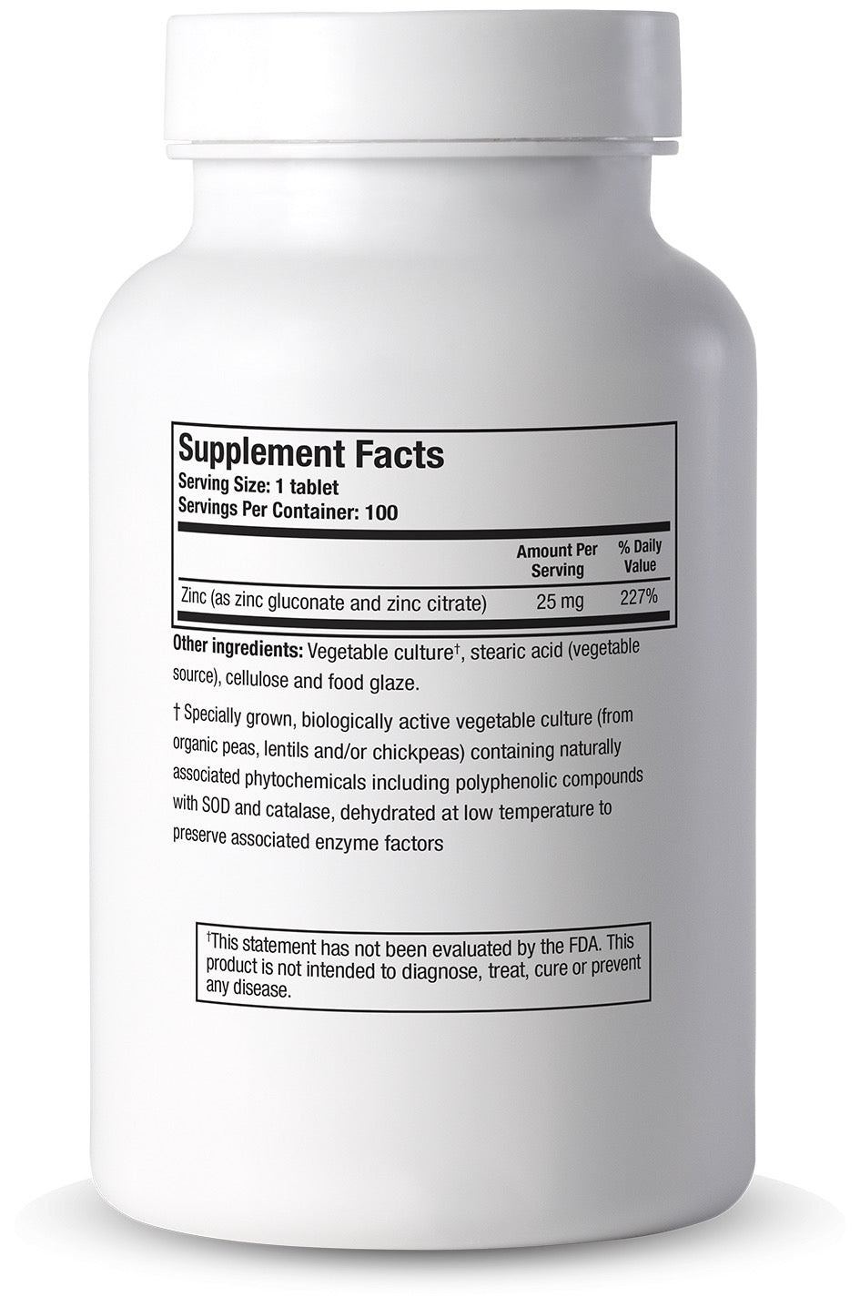 Cooper Complete Zinc 25 mg Supplement bottle with label showing 'Supplement Facts' on a white background
