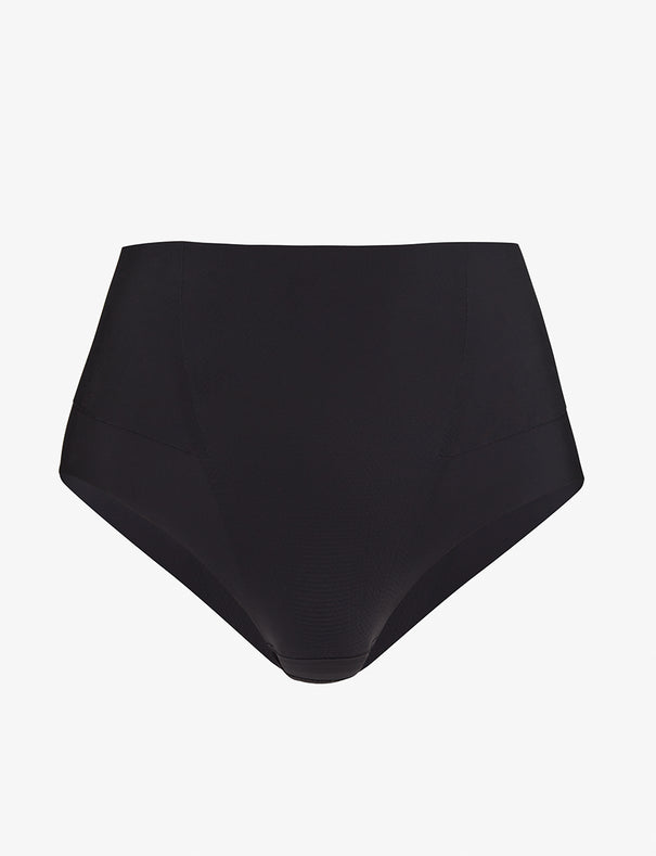 Commando Zone Smoothing Brief shapewear in black on a white background.