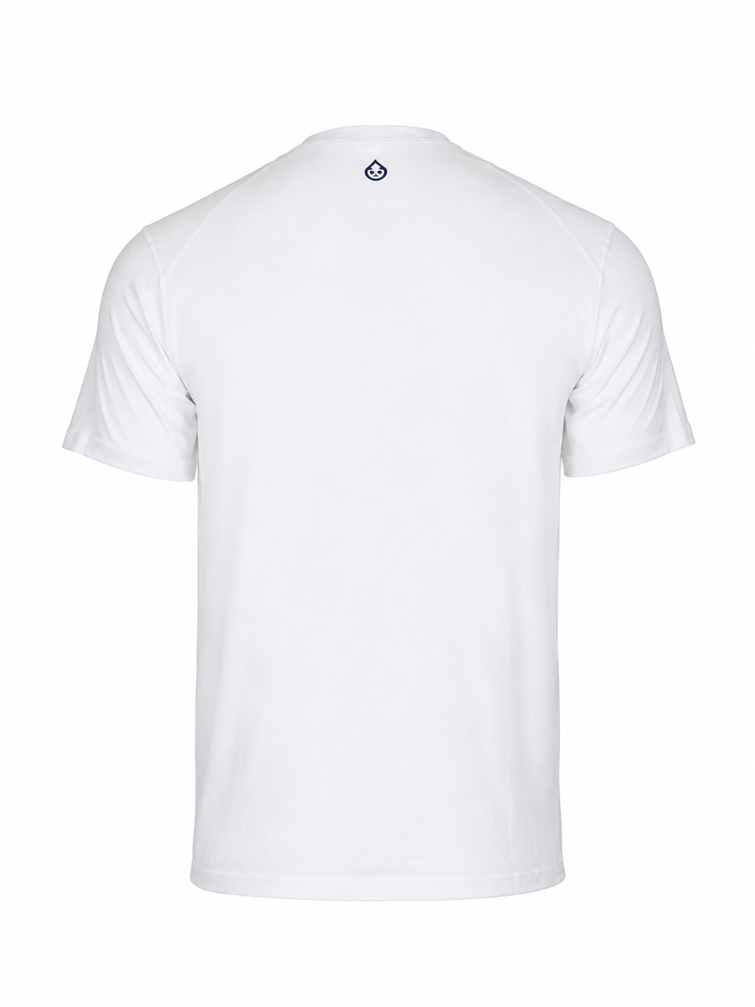 Cooper Fitness Center Carrollton Tee in White, back view with small navy Tasc logo at the neckline.
