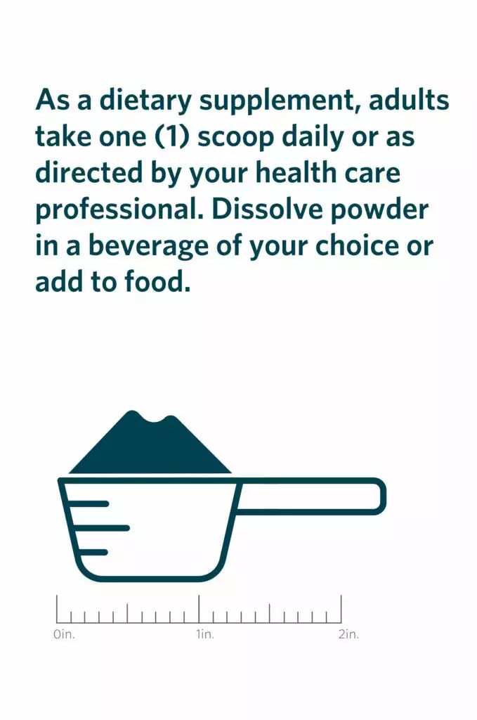 Serving directions and actual-size illustration for Cooper Complete Creatine Monohydrate (Creavitalis) supplement.