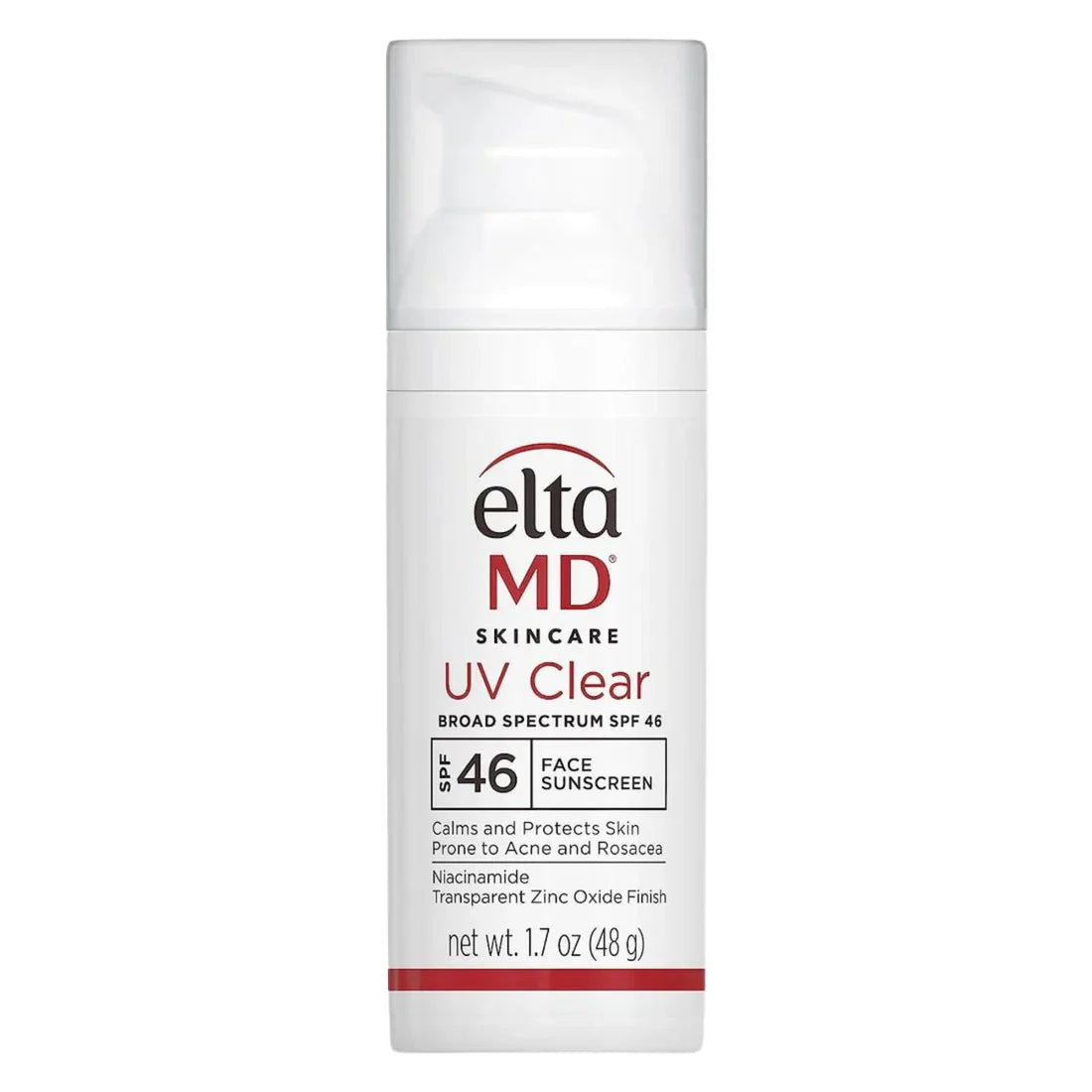 EltaMD Skincare UV Clear broad spectrum SPF 46 Face Sunscreen with niacinamide and a transparent zinc oxide finish to calm and protect skin prone to acne and rosacea, 1.7 oz.