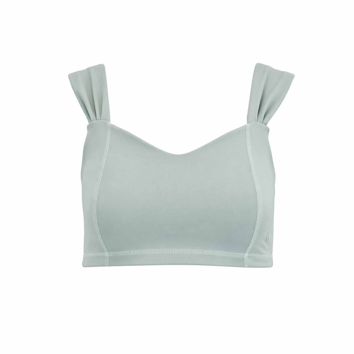 Front view of Be Fit x Glee Enchanted Sea Top in Sea Foam on a white background.
