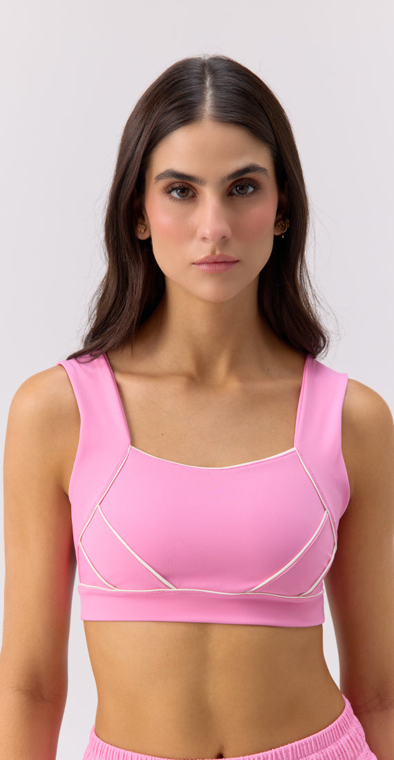 Bubble Gum Pink Sports Bra, image 6 of 6