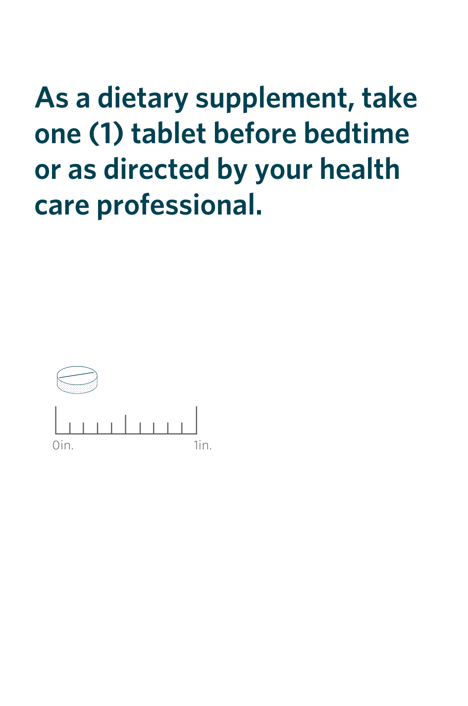 Serving directions and actual-size illustration for Cooper Complete Quick Release Melatonin supplement.