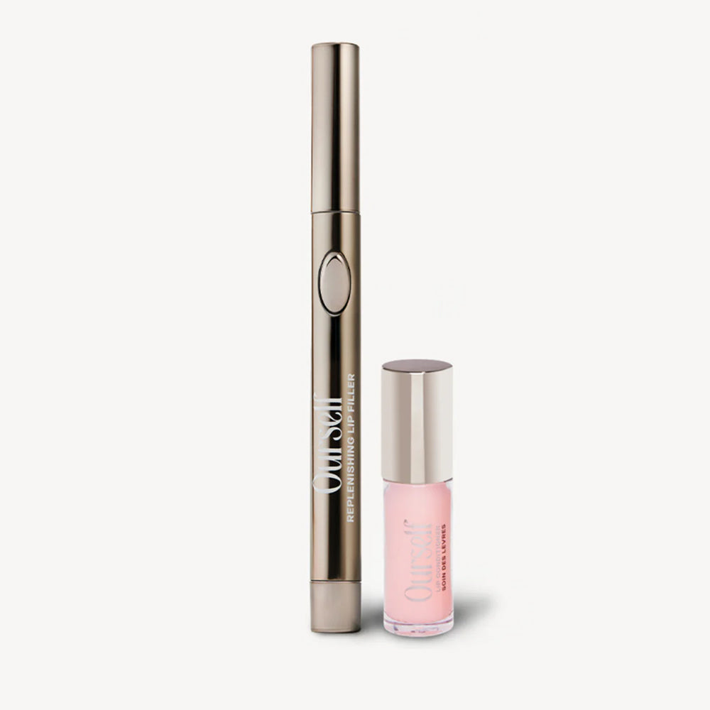 Ourself Lip Enhancing Duo with Replenishing Lip Filler and Lip Conditioner with vitamin E.