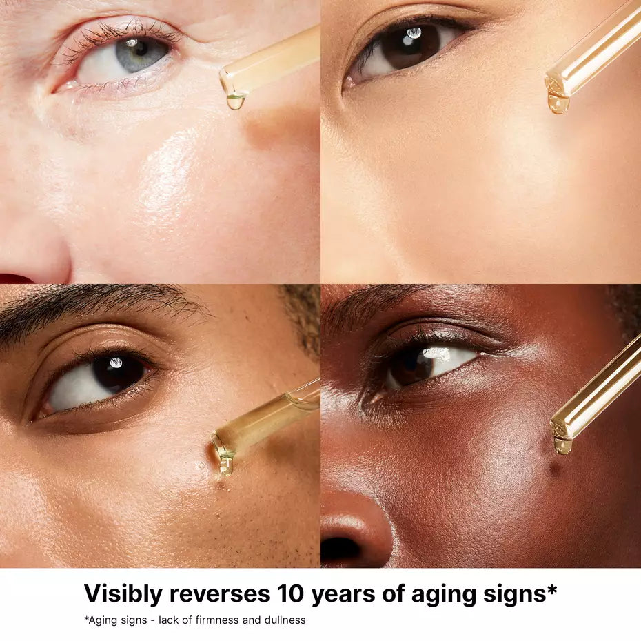 SkinCeuticals C E Ferulic applied to diverse skin tones to illustrate visible firmness and radiance benefits.