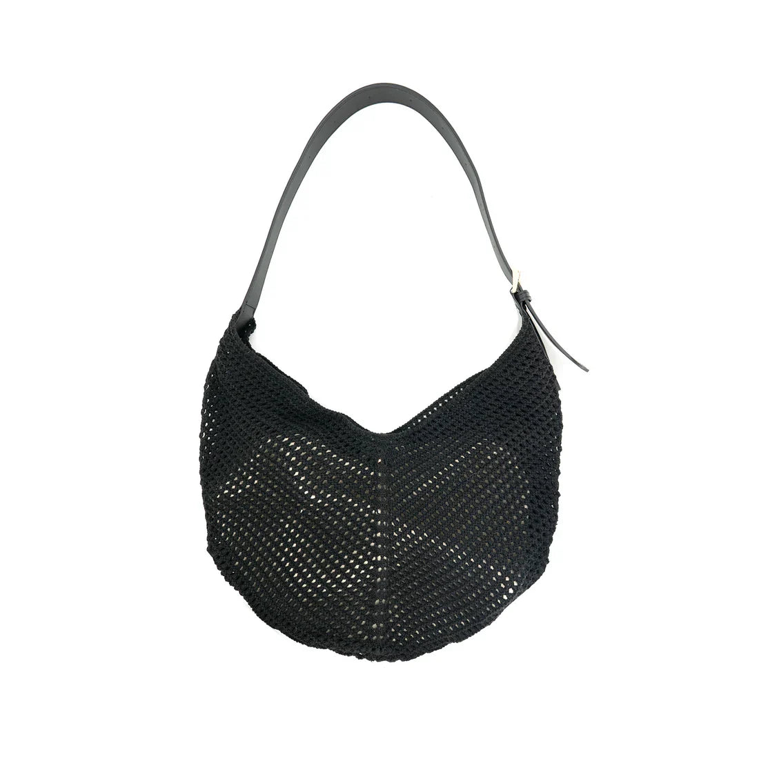 B&C Bags Icaria Tote in Black with a woven textured design and matching cloth liner insert.