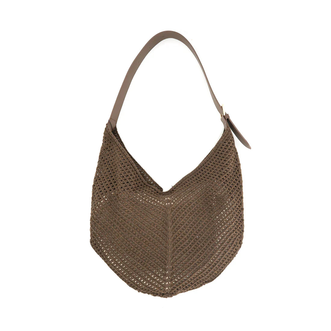 B&C Bags Icaria Tote in Milk Chocolate with a woven textured design and matching cloth liner insert.