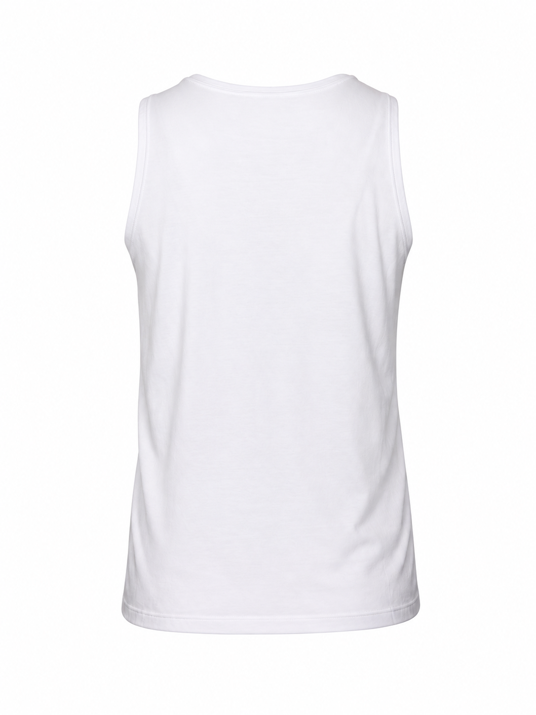 Back view of Cooper Fitness Center Logo All Day Tank in White. 