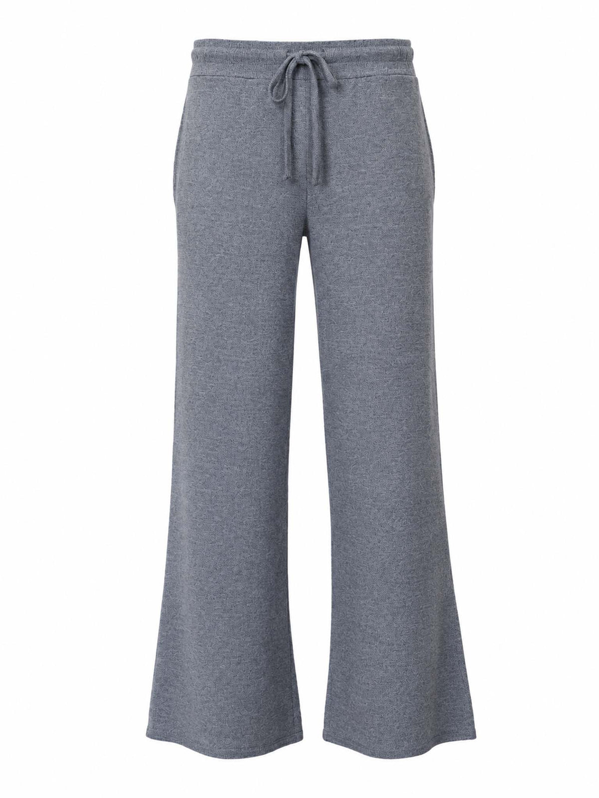 Front view of Be Fit Brushed Wide Leg Lounge Pants in Grey. 