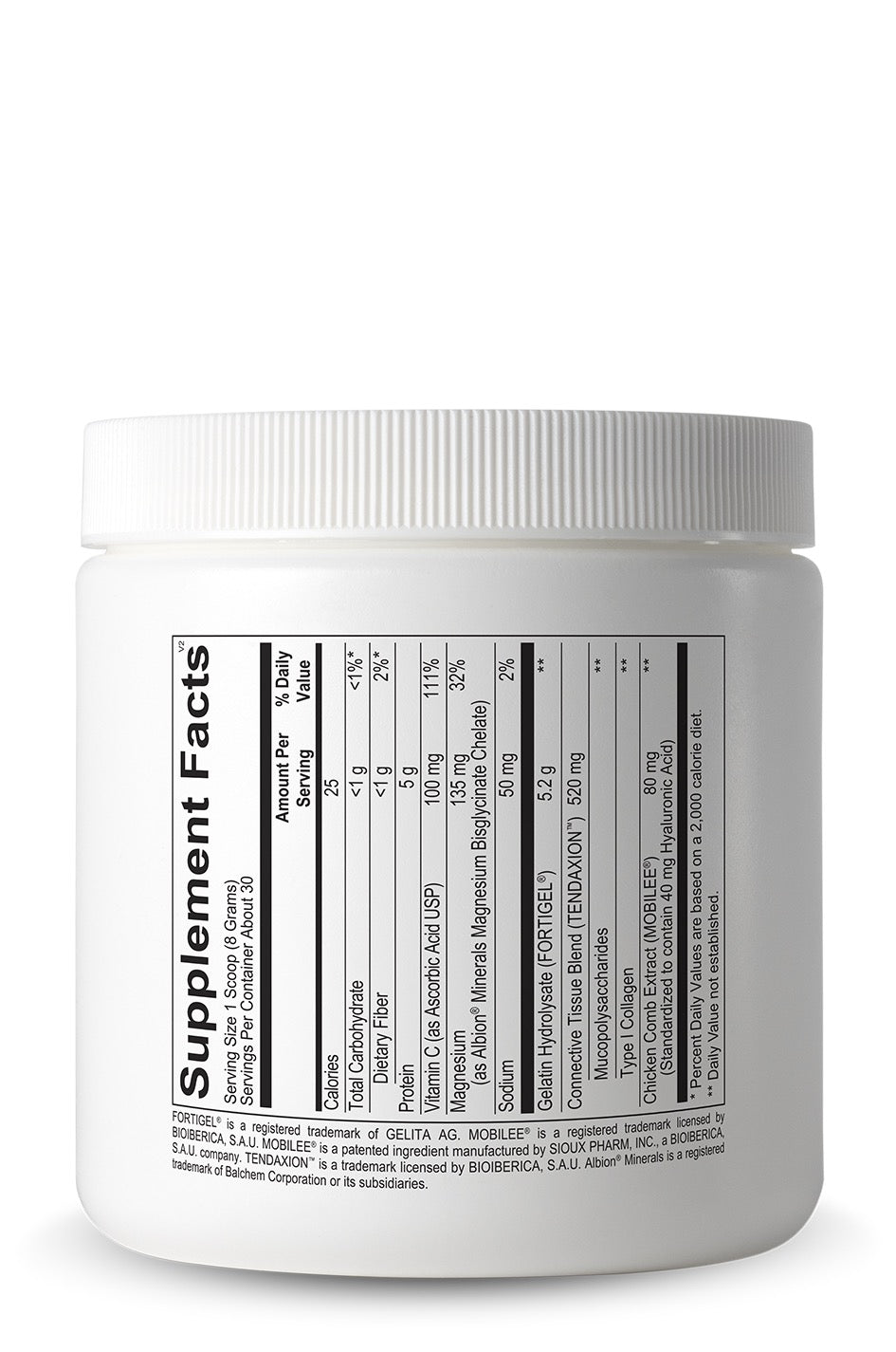 Cooper Complete Collagen Complex Supplement canister with label showing 'Supplement Facts' on a white background