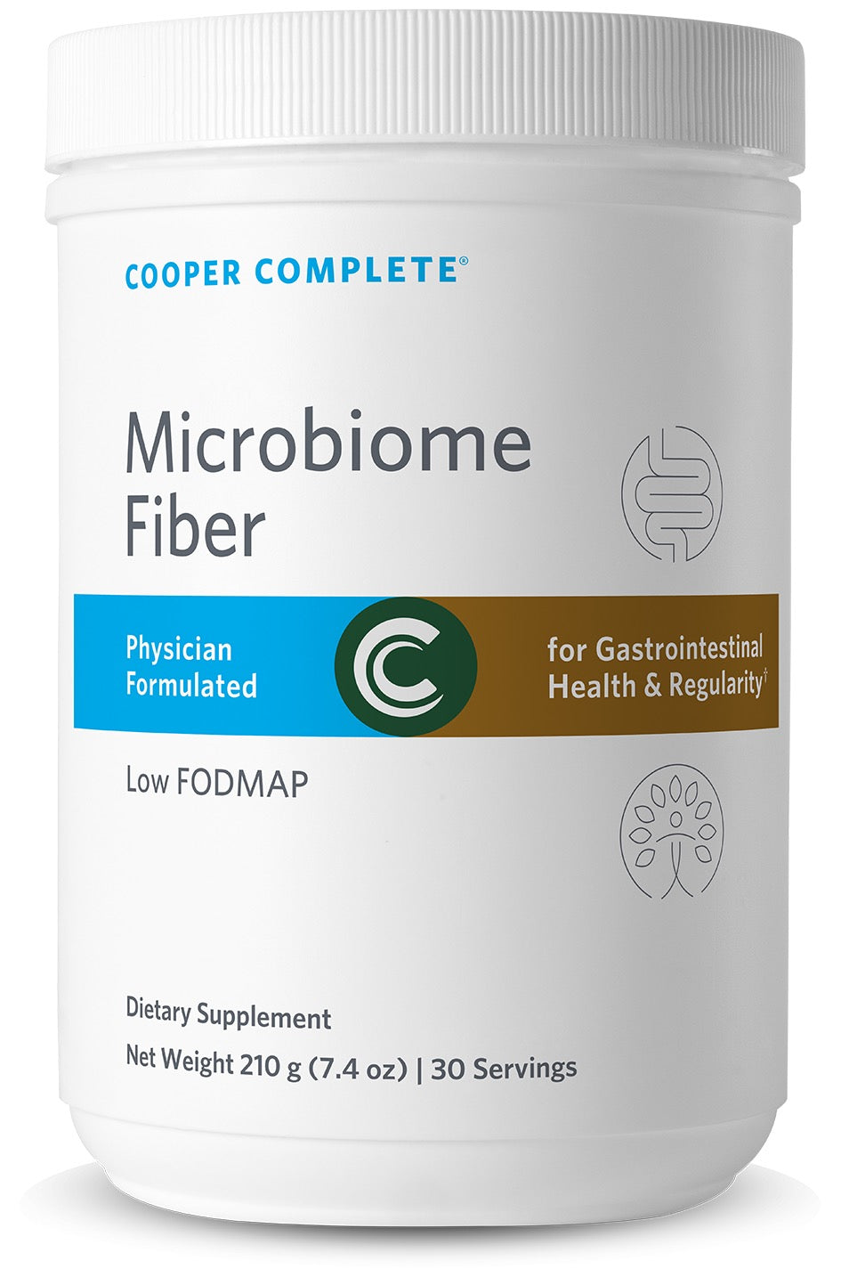 Cooper Complete Microbiome Fiber supplement container on a white background