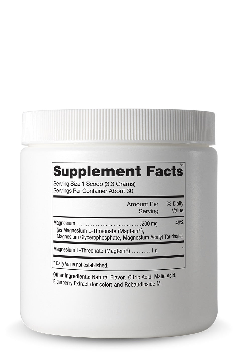 Cooper Complete hint-of-berry Cognitive Health (Magnesium L-Threonate blend) Supplement canister with label showing 'Supplement Facts' on a white background