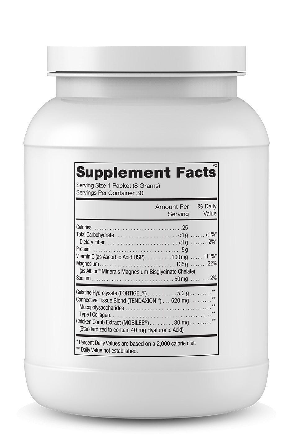 Cooper Complete Collagen Complex Stick Packets Supplement canister with label showing 'Supplement Facts' on a white background