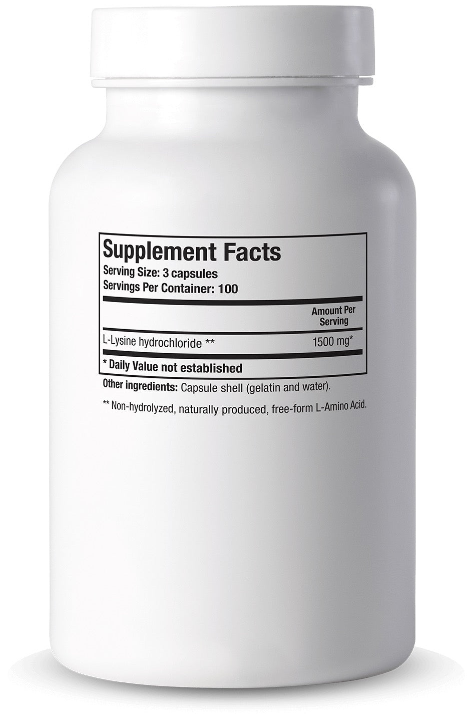 Cooper Complete L-Lysine Supplement bottle with label showing 'Supplement Facts' on a white background