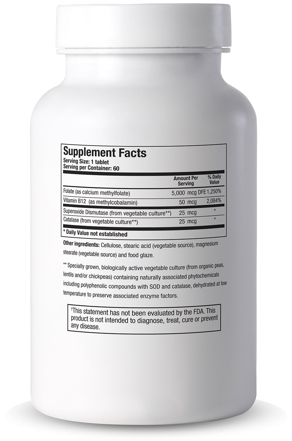 Cooper Complete Methyl Folate 5000 mcg (5 mg) Supplement bottle with label showing 'Supplement Facts' on a white background