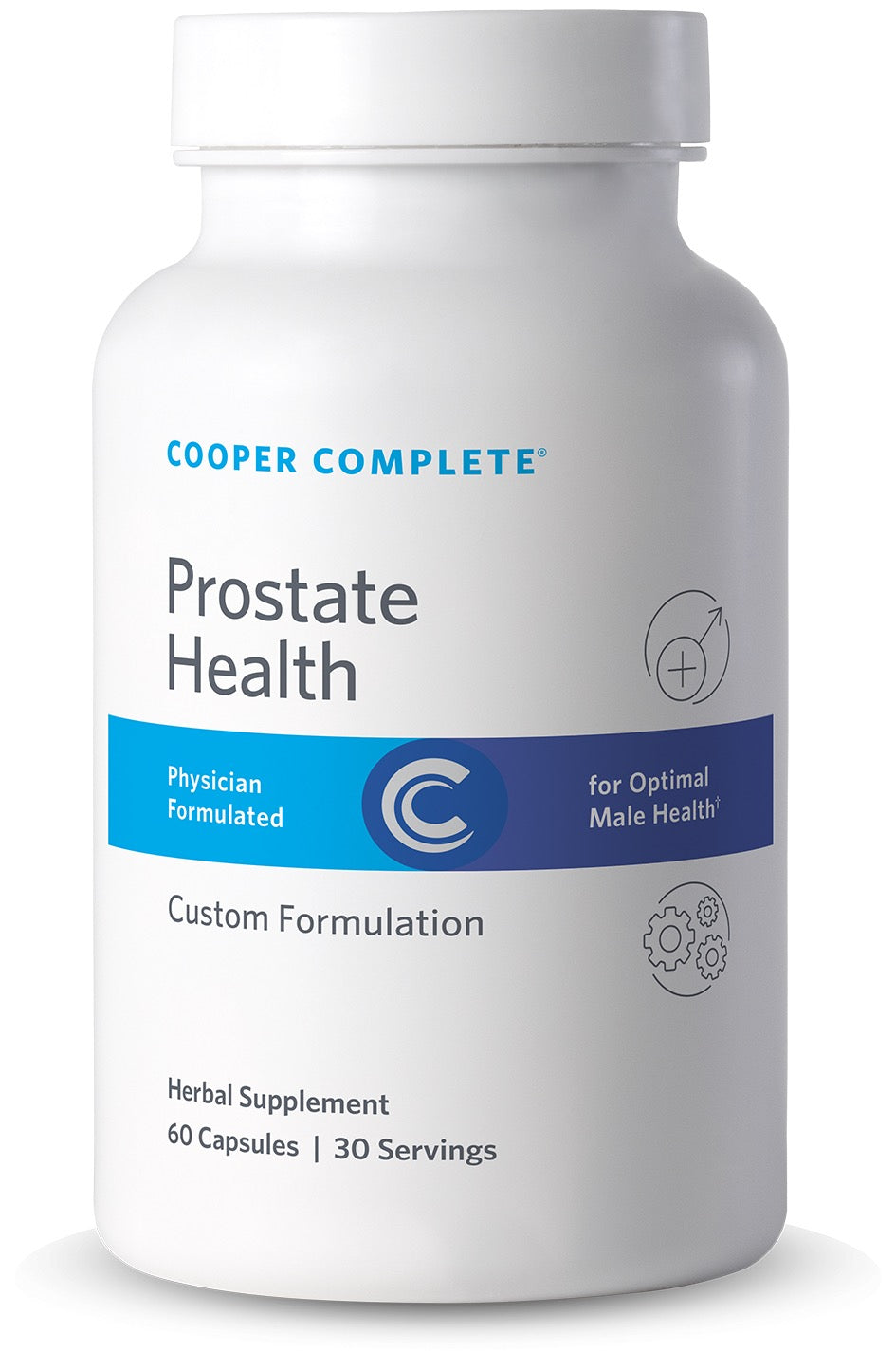 Cooper Complete Prostate Health supplement bottle on a white background.