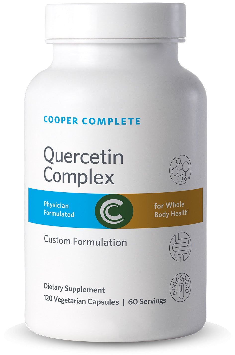 Cooper Complete Quercetin Complex supplement bottle on a white background.