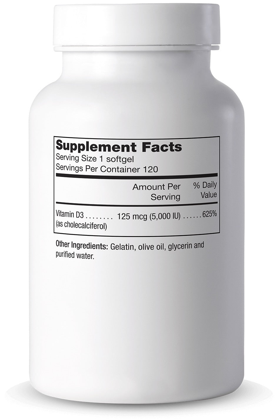 Cooper Complete Vitamin D3 125 mcg (5000 IU) Supplement bottle with label showing 'Supplement Facts' on a white background