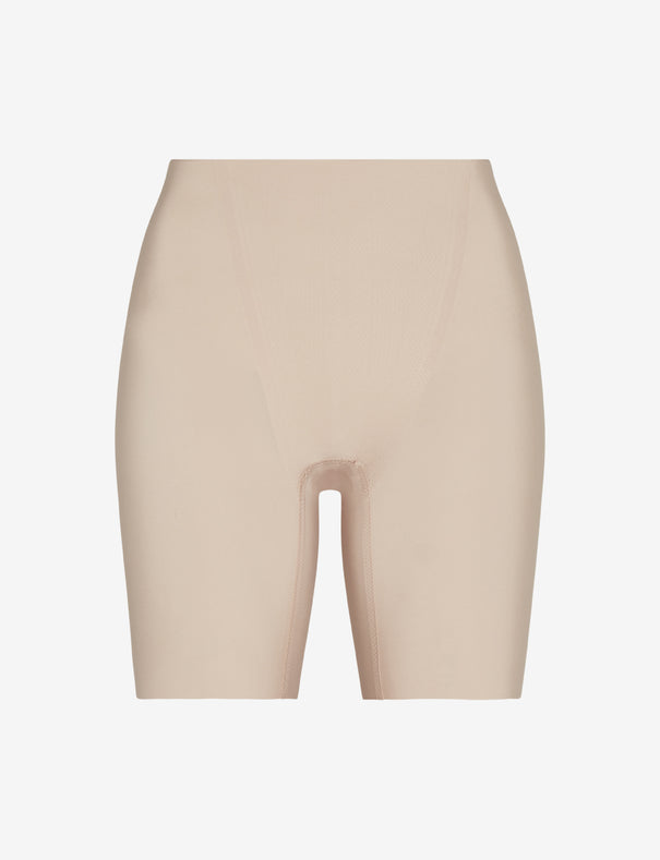 Commando Zone Smoothing Short shapewear shorts in nude with a super-high-rise waistband.