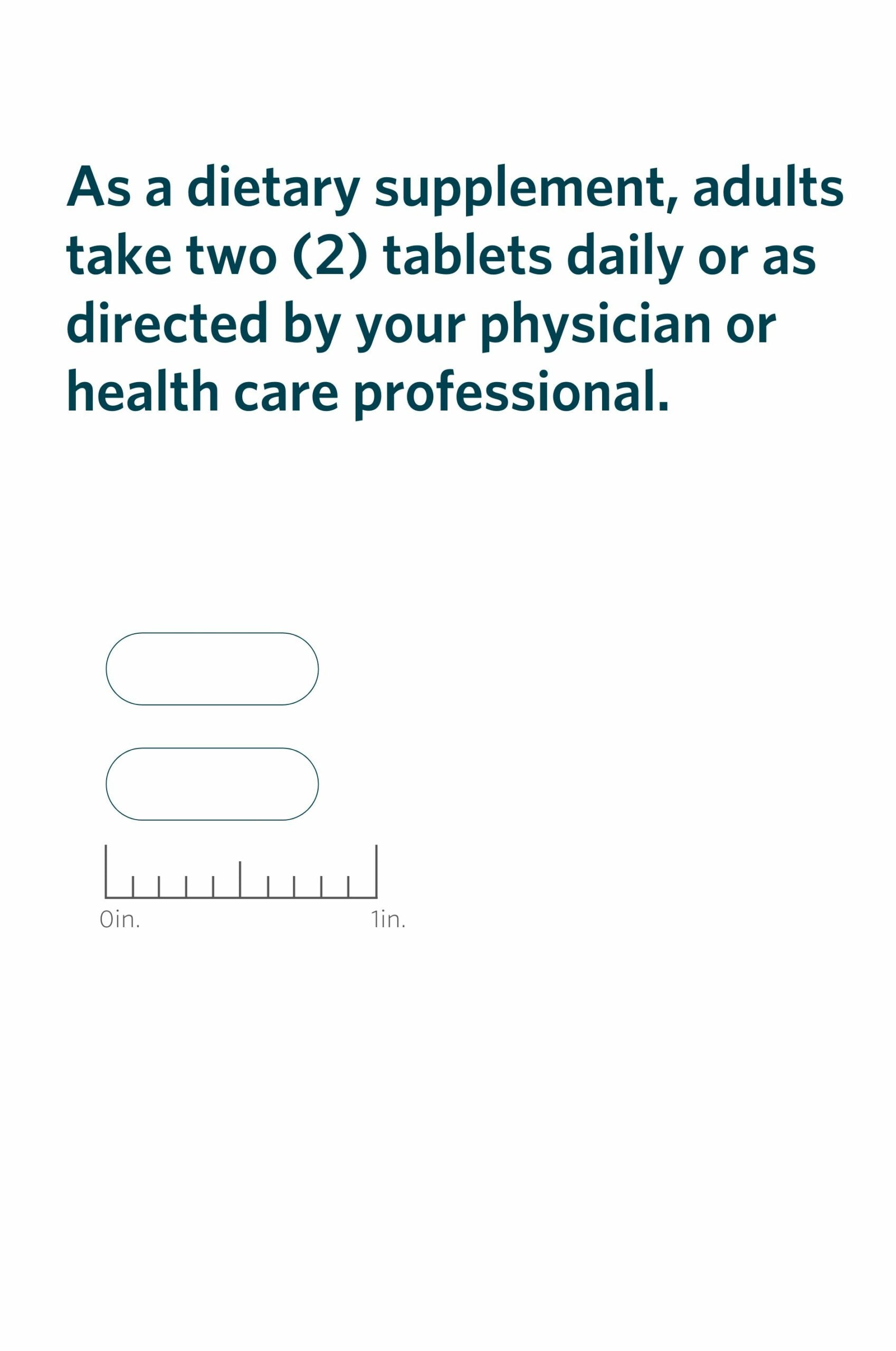 Serving directions and actual-size illustration for Cooper Complete Calcium Citrate supplement.