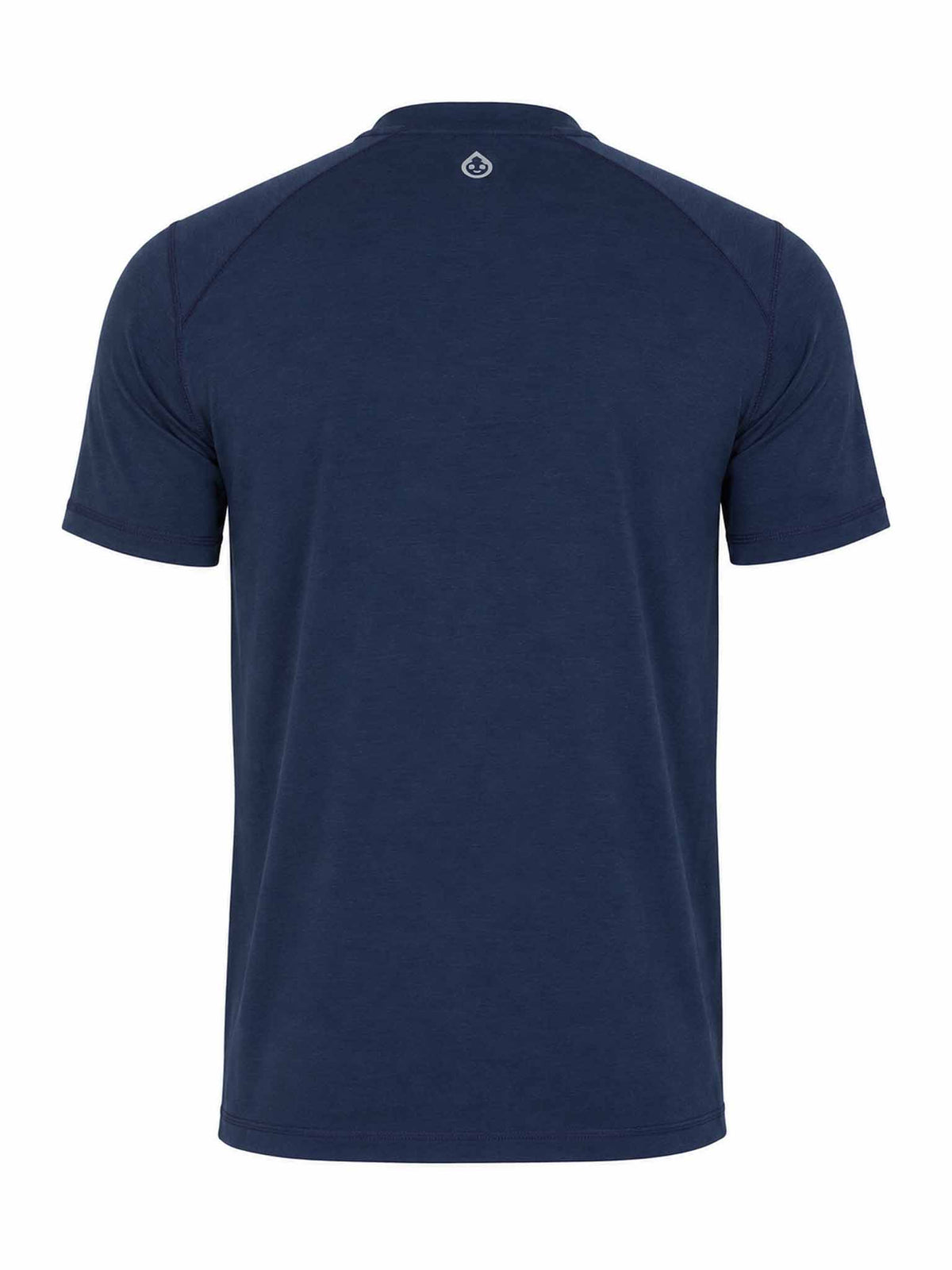 Cooper Fitness Center Carrollton Tee in Classic Navy, back view with small Tasc logo at the neckline.