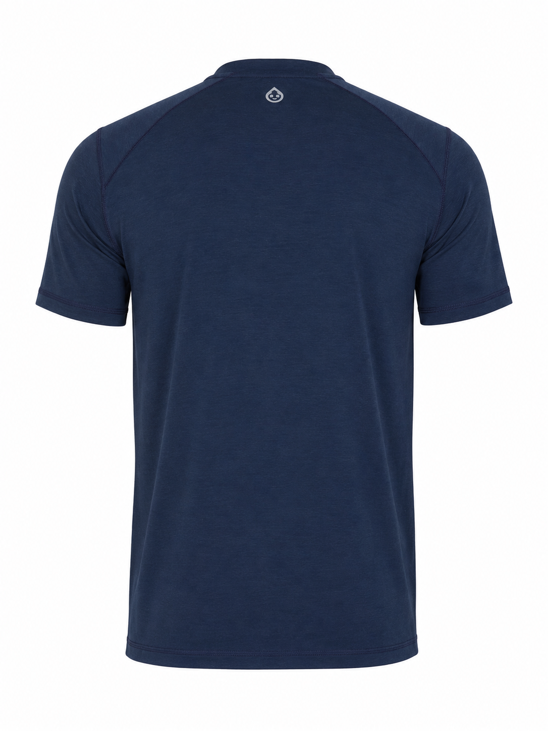 Cooper Fitness Center Carrollton Tee in Classic Navy, back view with small Tasc logo at the neckline.