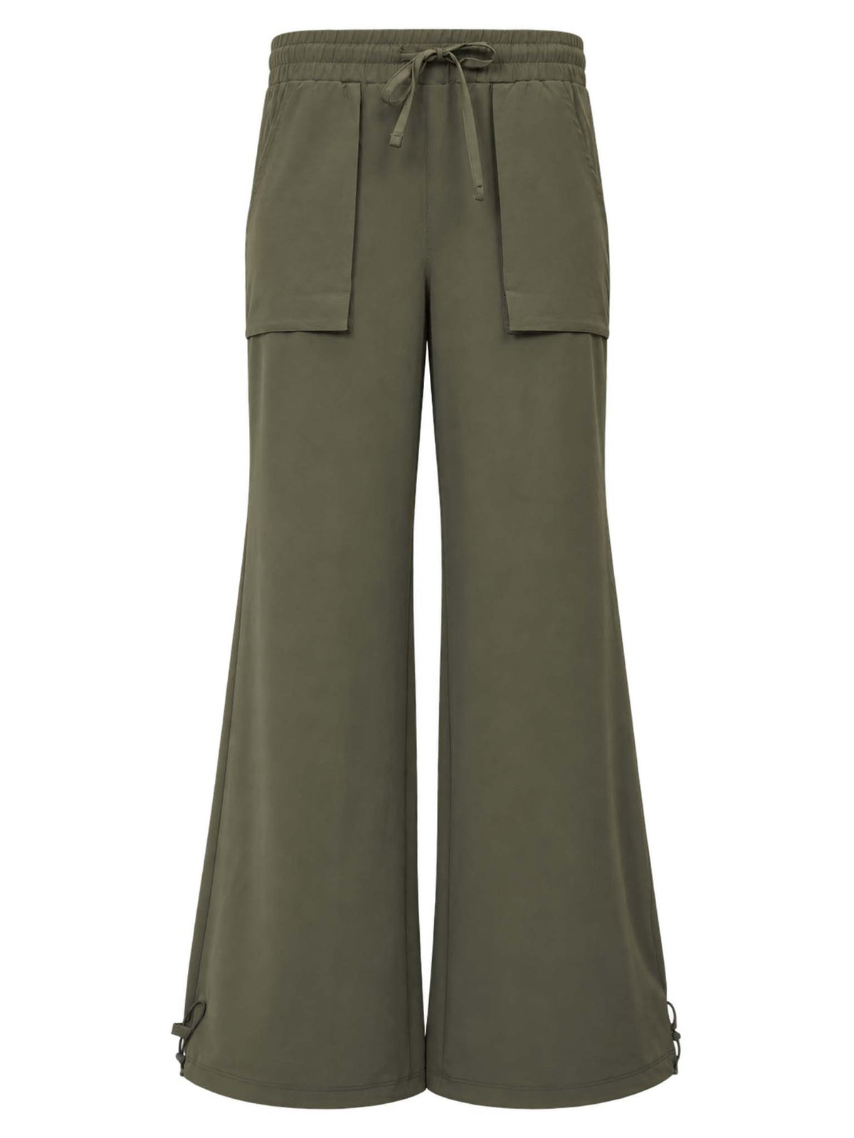 Front view of Be Fit women's Convertible Cargo Pant in Green.