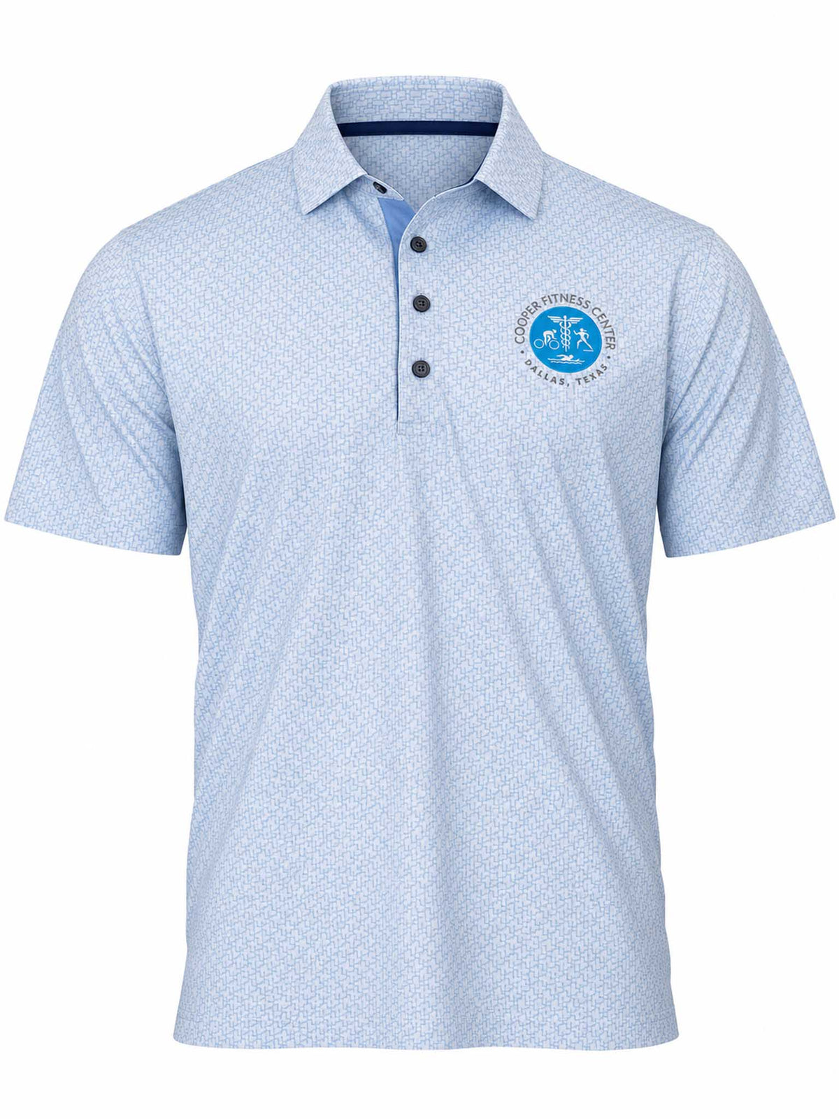 Front view of the CFC Logo Eternal Bond Polo from Greyson in Arctic. 