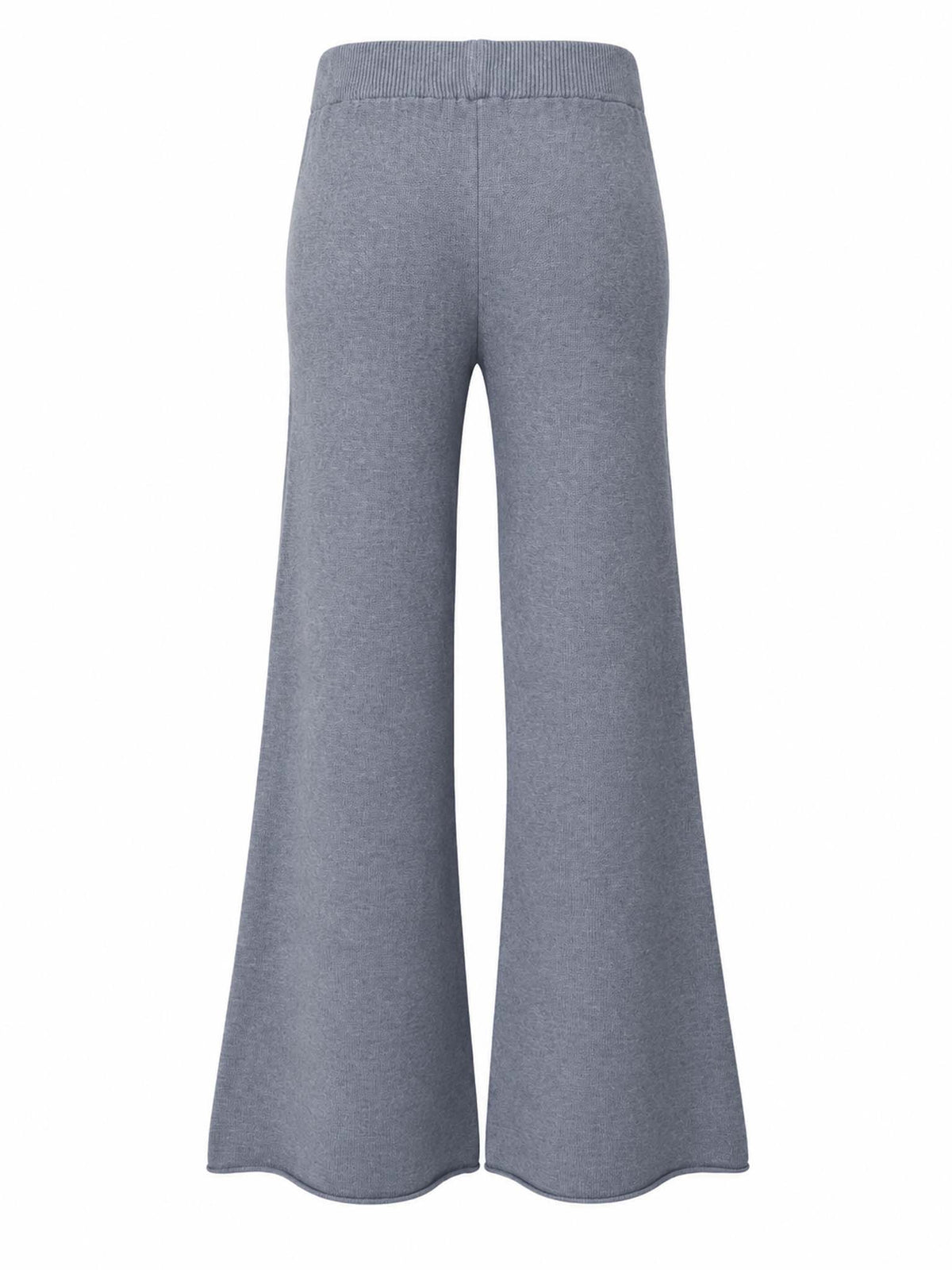 Back view of Be Fit women's Knit Cozy Flared Pant in Gray. 
