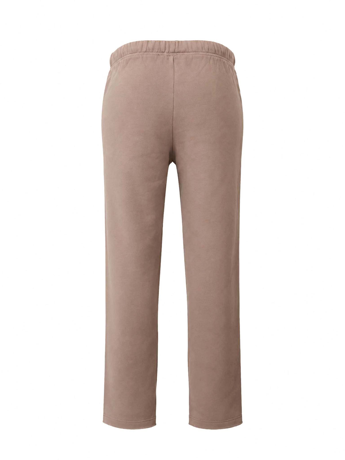 Back view of Be Fit women's Malibu Essential Tapered Lounge Pants in Silken Taupe.