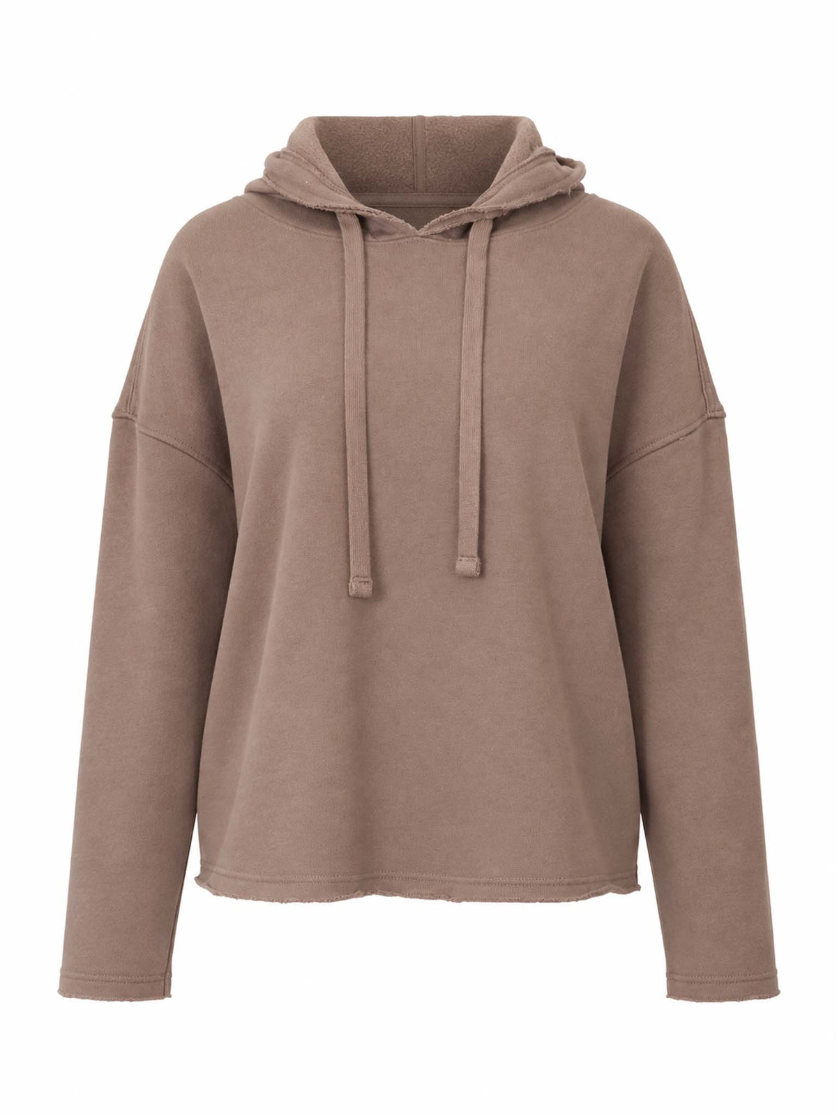 Front view of Be Fit women's Malibu Everyday Hoodie in Silken Taupe.