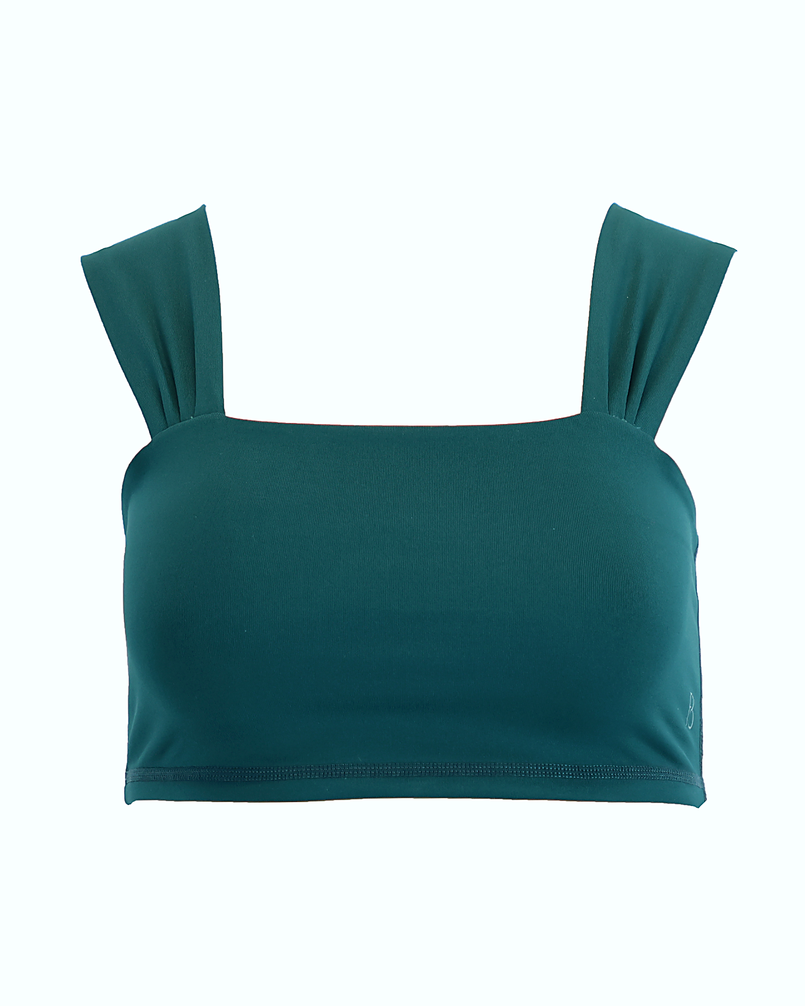 Front view of Glee x Be Fit Marine Jade Top on a white background.
