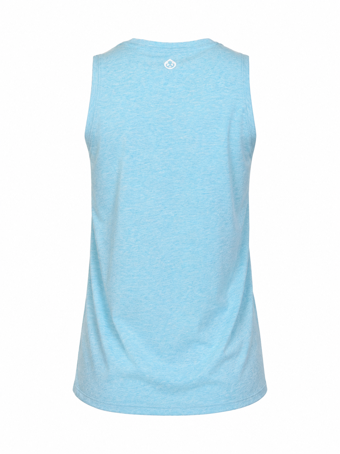 Back view of Tasc Women's Cooper Fitness Center Logo Nola Tank 2.0 in Waterfall Heather.