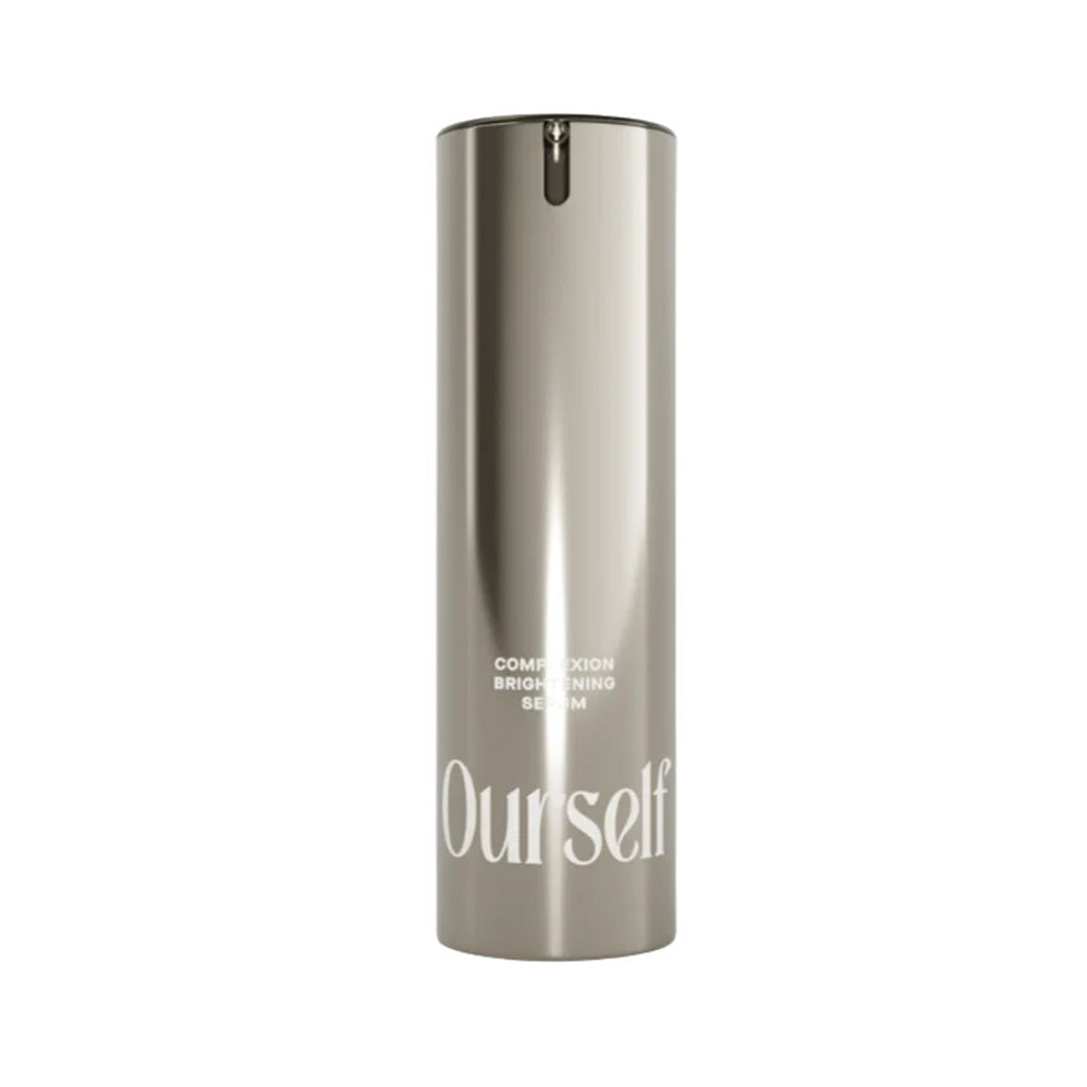 A metallic bottle of Ourself Complexion Brightening Serum.