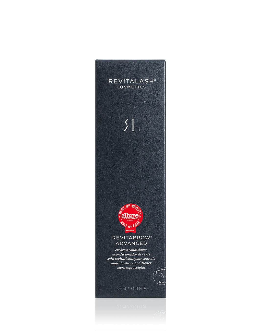 Black box of RevitaLash RevitaBrow Advanced eyebrow conditioning serum to address visible signs of eyebrow aging.