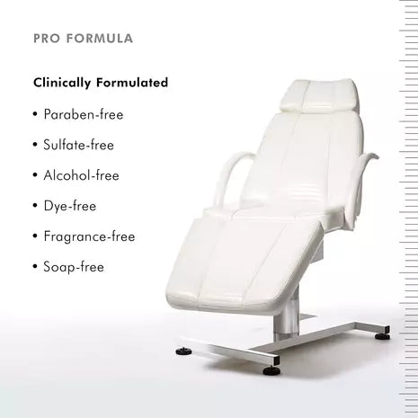 Clinic chair, SkinCeuticals Purifying Cleanser is clinically formulated and free of parabens, sulfate, alcohol, dye, fragrance, and soap. 