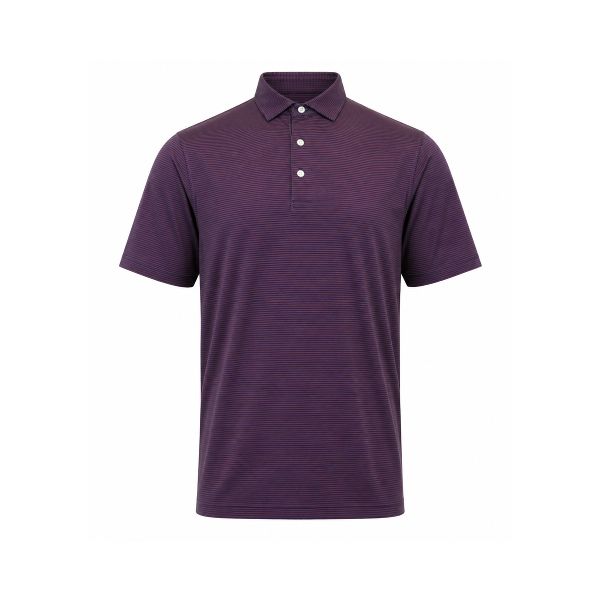 Front view of the Be Fit men's Owners Stripe Polo in Navy / Patriot. 