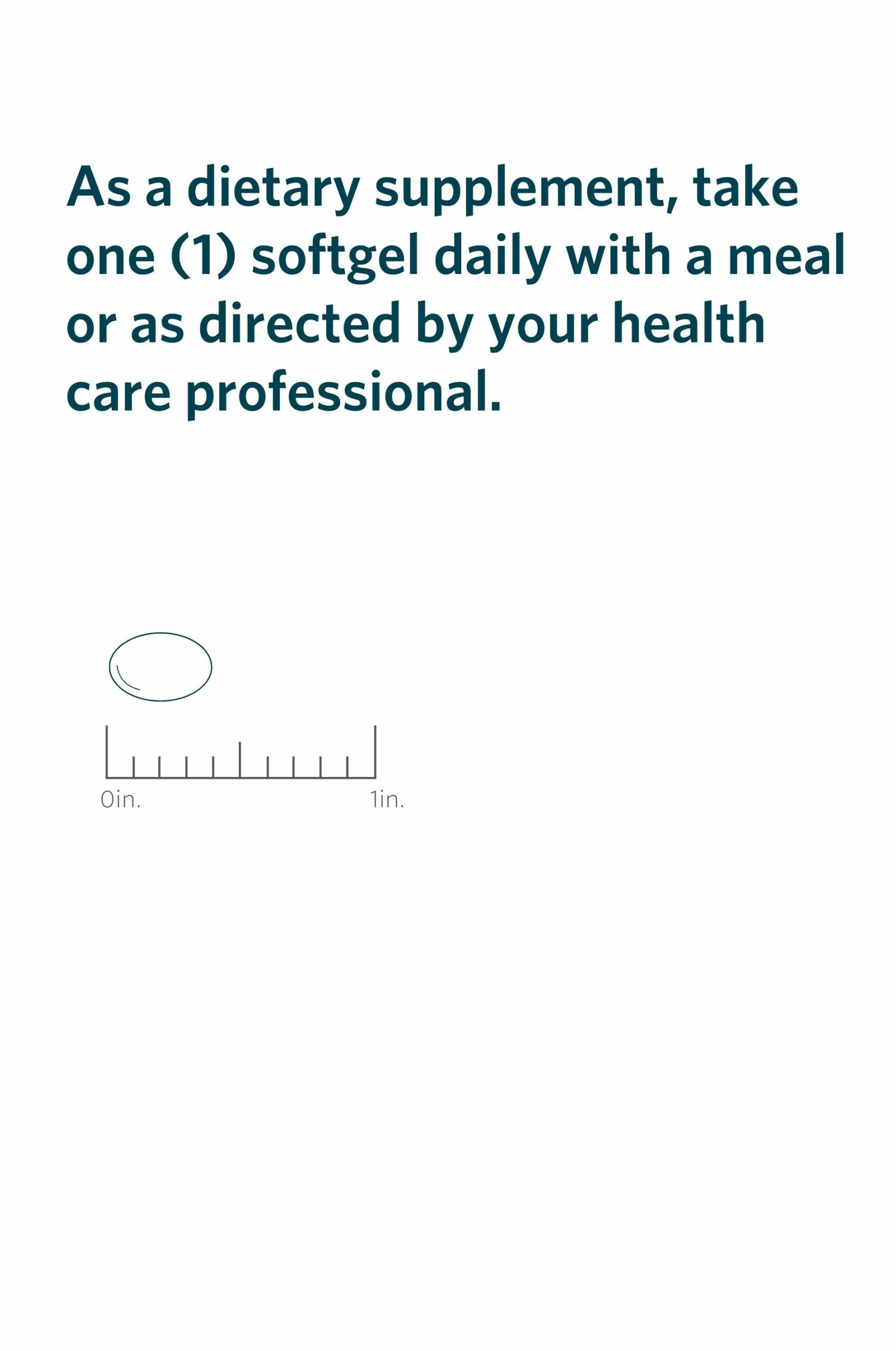 Serving directions and actual-size illustration for Cooper Complete Vitamin D3 25 mcg (1000 IU) supplement.
