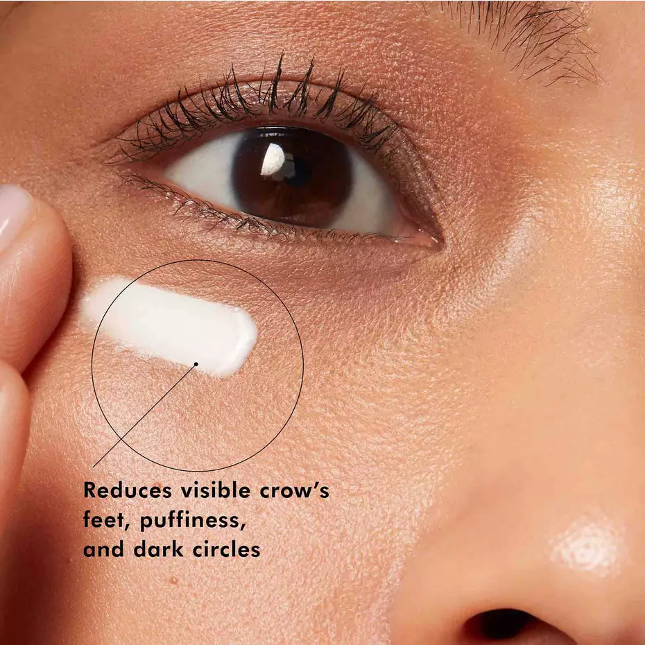 SkinCeuticals A.G.E. Advanced Eye applied under the eye to target crow’s feet, puffiness and dark circles.

