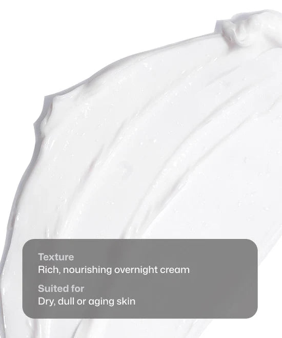 Close up swatch of rich, nourishing Revision Skincare Firming Night Treatment overnight cream suited for dry, dull or aging skin. 