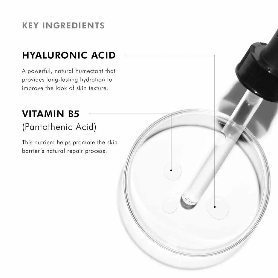 SkinCeuticals Hydrating B5 Gel key ingredients including hyaluronic acid and vitamin B5 for long-lasting hydration and skin barrier support.